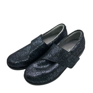 Alegria Lauryn Blue Metallic Leather Comfort Shoes Size 40 Wide